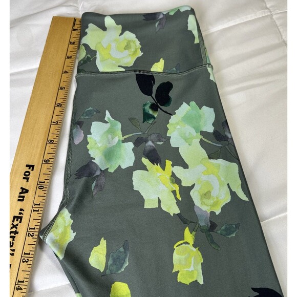 Athleta Pants Small Adult Green Elation 7/8 Tight Leggings Floral Yoga Womens S - Picture 4 of 9